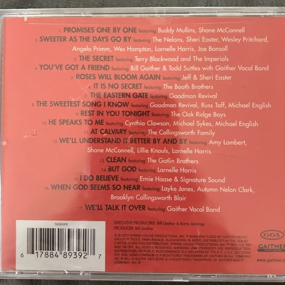 Gaither Homecoming sweeter as the days go by CD - Picture 2 of 3